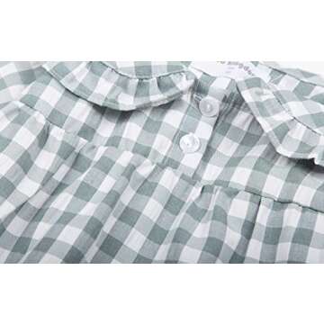 Mud Kingdom Toddler Girls Pajamas Dress Cute Plaid Casual Long Sleeve Yellow 4T