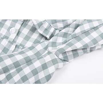 Mud Kingdom Toddler Girls Pajamas Dress Cute Plaid Casual Long Sleeve Yellow 4T