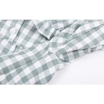 Mud Kingdom Toddler Girls Pajamas Dress Cute Plaid Casual Long Sleeve Yellow 4T