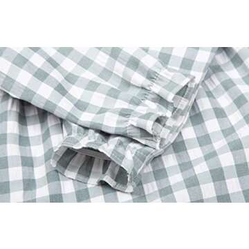 Mud Kingdom Toddler Girls Pajamas Dress Cute Plaid Casual Long Sleeve Yellow 4T