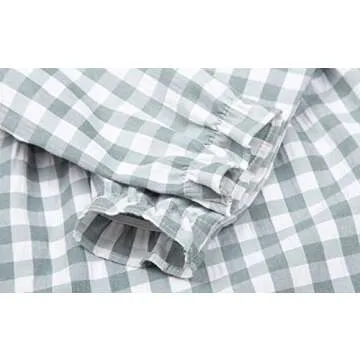 Mud Kingdom Toddler Girls Pajamas Dress Cute Plaid Casual Long Sleeve Yellow 4T