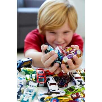 Hot Wheels Toy Trucks & Cars, 50-Pack, Set of 50 1:64 Scale Individually Packaged Vehicles, Instant ...