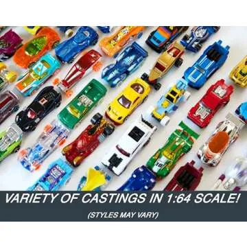 Hot Wheels Toy Trucks & Cars, 50-Pack, Set of 50 1:64 Scale Individually Packaged Vehicles, Instant Collection (Styles May Vary) (Amazon Exclusive)
