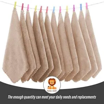 Sunny zzzZZ Ultra Soft 24 Pack Baby Washcloths - 10x10 Inches - Coral Fleece Extra Absorbent Wash Clothes for Babies, Infants and Toddlers - Sensitive Skin and Newborn - Ideal Baby - Brown