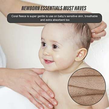 Sunny zzzZZ Ultra Soft 24 Pack Baby Washcloths - 10x10 Inches - Coral Fleece Extra Absorbent Wash Clothes for Babies, Infants and Toddlers - Sensitive Skin and Newborn - Ideal Baby - Brown