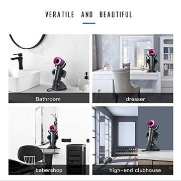 I'smartmoon Hair Dryer Stand Holder for Dyson Supersonic, Aluminum Alloy Bracket Power Plug Holder, ...