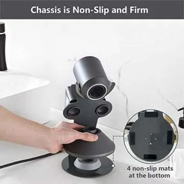 I'smartmoon Hair Dryer Stand Holder for Dyson Supersonic, Aluminum Alloy Bracket Power Plug Holder, Bathroom Organizer for Dyson Supersonic hairdryer Care Tools (Gray)