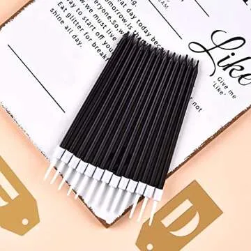 CAKE CODE Black Long Thin Birthday Candles, Cake Candles, Birthday Parties, Wedding Decorations, Party Candles
