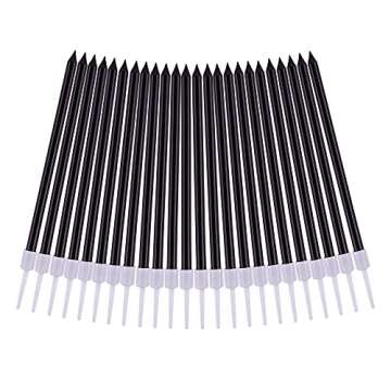 CAKE CODE Black Long Thin Birthday Candles, Cake Candles, Birthday Parties, Wedding Decorations, Party Candles