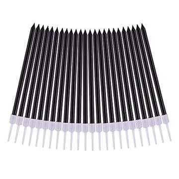 CAKE CODE Black Long Thin Birthday Candles, Cake Candles, Birthday Parties, Wedding Decorations, Party Candles