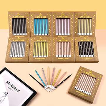 CAKE CODE Black Long Thin Birthday Candles, Cake Candles, Birthday Parties, Wedding Decorations, Party Candles