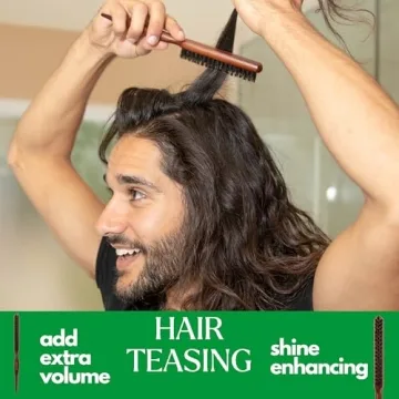 GranNaturals Teasing Boar Bristle Brush for Effortless Volume