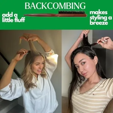 GranNaturals Teasing Boar Bristle Brush for Effortless Volume