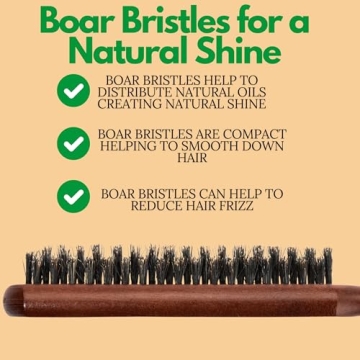 GranNaturals Teasing Boar Bristle Brush for Effortless Volume