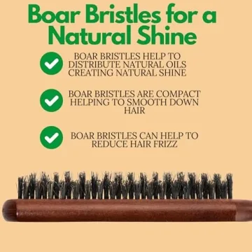 GranNaturals Teasing Boar Bristle Brush for Effortless Volume