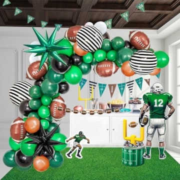 122pcs Football Balloon Garland Kit with Mylar Starburst for Sport Theme Celebrations
