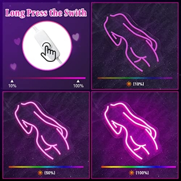 Vibrant Sugarneon Lady Back Neon Sign for Decor