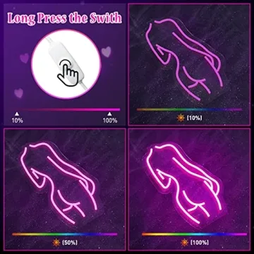 Vibrant Sugarneon Lady Back Neon Sign for Decor