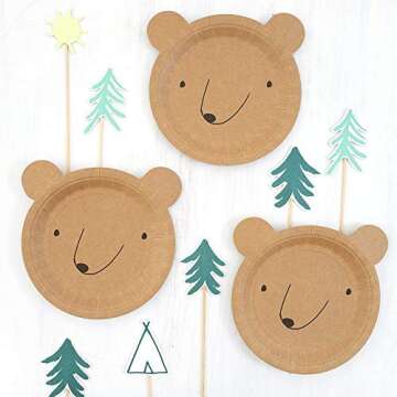 Meri Meri Bear Small Plates (Pack of 12)
