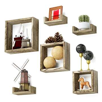 Floating Wood Shelves Set for Home Decor and Storage