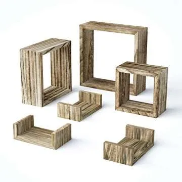 Floating Wood Shelves Set for Home Decor and Storage