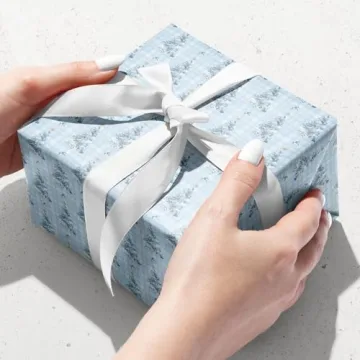 FIEHALA Blue Christmas Wrapping Paper - 12 Sheets of Holiday Joy