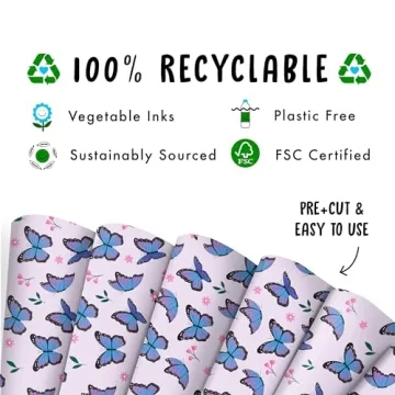 Central 23 Purple Butterflies Gift Wrap - Eco-Friendly