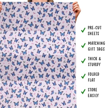 Central 23 Purple Butterflies Gift Wrap - Eco-Friendly