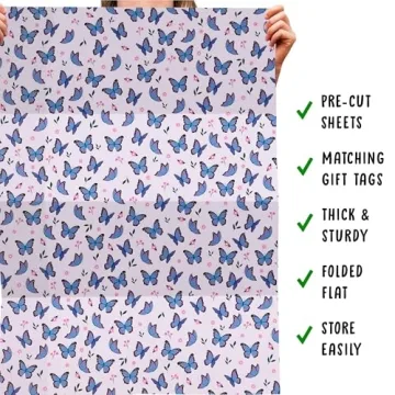Central 23 Purple Butterflies Gift Wrap - Eco-Friendly