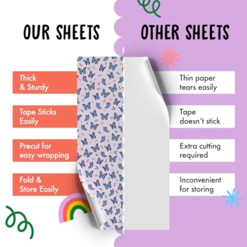 Central 23 Purple Butterflies Gift Wrap - Eco-Friendly