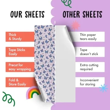 Central 23 Purple Butterflies Gift Wrap - Eco-Friendly