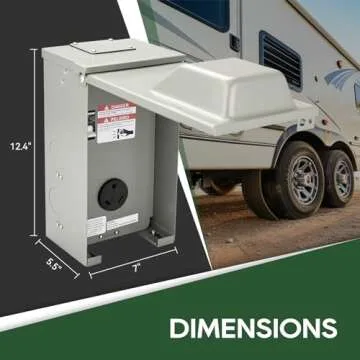 RVGUARD 30 Amp RV Power Outlet Box with Breaker, ETL Listed Waterproof Enclosure Pre-Wired RV Receptacle,Type 3R Lockable Electrical Power Box for RV, Camper, Travel Trailer