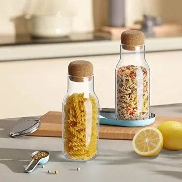 ComSaf Airtight Glass Storage Jars with Cork Lid