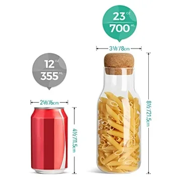 ComSaf Airtight Glass Storage Jars with Cork Lid