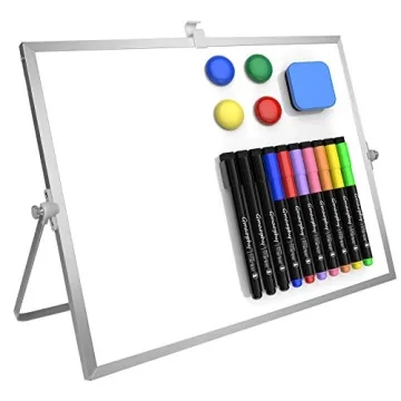 GMAOPHY Dry Erase White Board, 16inX12in Large Magnetic Desktop Whiteboard with Stand, 10 Markers, 4...