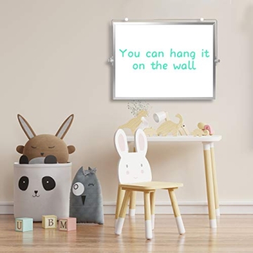 GMAOPHY Dry Erase White Board, 16inX12in Large Magnetic Desktop Whiteboard with Stand, 10 Markers, 4 Magnets, 1 Eraser, Portable Double-Sided White Board Easel for Kids Memo to Do List Desk School