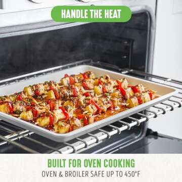 GreenLife Bakeware 18” x 13” Half Cookie Sheet Baking Pan, Non-Toxic PFAS-Free Healthy Ceramic Nonstick, Oven Safe to 450°F, Easy Release, Even Heating, Hand Wash, Gray