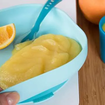 Beaba Silicone Baby Suction Plate, Non-Slip Suction Bottom - Easy to Clean, Silicone Plates for Baby, Toddler Plates, Baby Plate, Baby Essentials, Sky