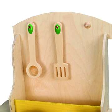 Hape My Creative Cookery Club Kid's Wooden Kitchen| Interactive Role Play Playset with Cooking Accessories for Kids Age 3 Years and Up