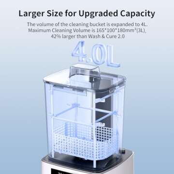 ANYCUBIC Wash and Cure 3, Upgraded Volume 2 in 1 Wash and Cure Station, with Gooseneck Lights, for Mars Anycubic Photon Mono 4 K 2 LCD SLA DLP 3D Printer, Washing Size of 165 x 100 x180 mm