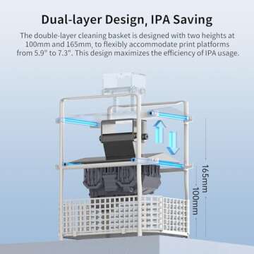 ANYCUBIC Wash and Cure 3, Upgraded Volume 2 in 1 Wash and Cure Station, with Gooseneck Lights, for Mars Anycubic Photon Mono 4 K 2 LCD SLA DLP 3D Printer, Washing Size of 165 x 100 x180 mm