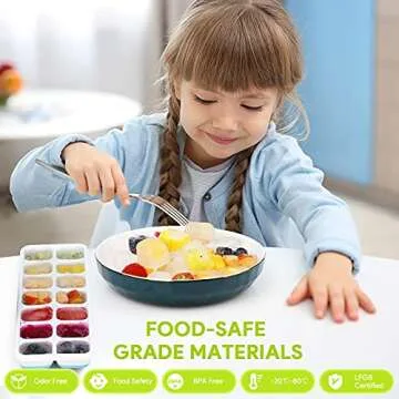 Airabc Silicone Ice Cube Trays with Removable Lid 4 Pack