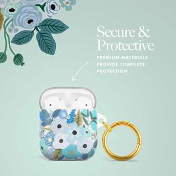 Stylish Rifle Paper Co. AirPods Case Cover - Floral Design & Keychain