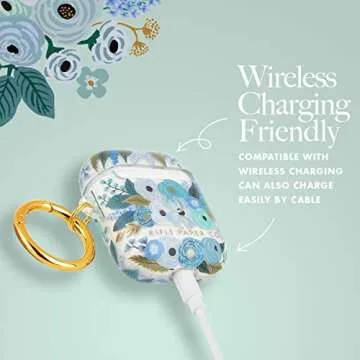 Rifle Paper Co. Floral Airpods Case with Keychain Ring