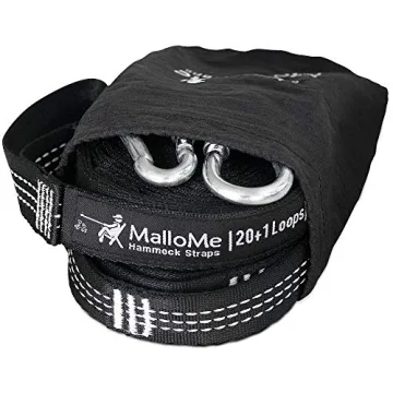 MalloMe XL Heavy Duty Hammock Straps Set with Carabiners