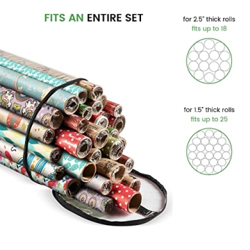 ZOBER Wrapping Paper Storage Organizer - Stylish and Durable
