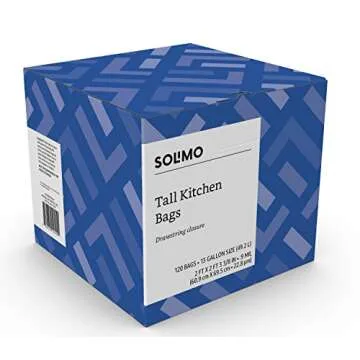 Durable 13 Gallon Kitchen Drawstring Trash Bags - 120 Count