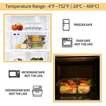 BAYCO Glass Meal Prep Containers 3 Compartment BPA-Free