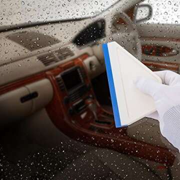 EHDIS Small Squeegee Window Tint Squeegee Silicone Squeegee Wiper Blade for Car Window Glass Mirror Cleaning Wash Cleaner Wiper - 2 PCS