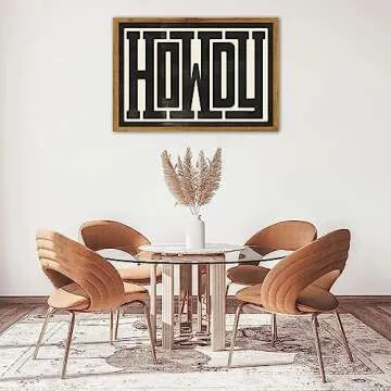 Selitiyer Western Wall Art Modern Wall Decor Howdy Wall Art Southern Home Decor Ranch Wall Decor Howdy Poster for Living Room Bedroom 16x24in Unframed